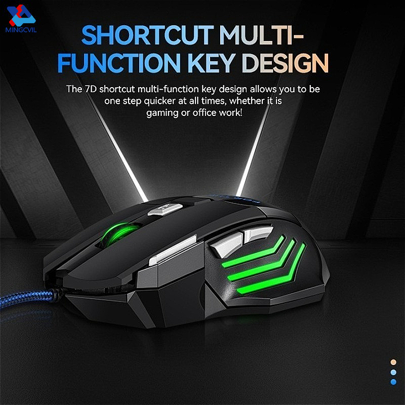 MINGCVIL Maus einstellbare DPI USB Gaming Maus RGB Hintergrundbeleuchtung Ergonomische Spiel Mäuse 7D Esports Wired Maus für Laptop PC Gamer