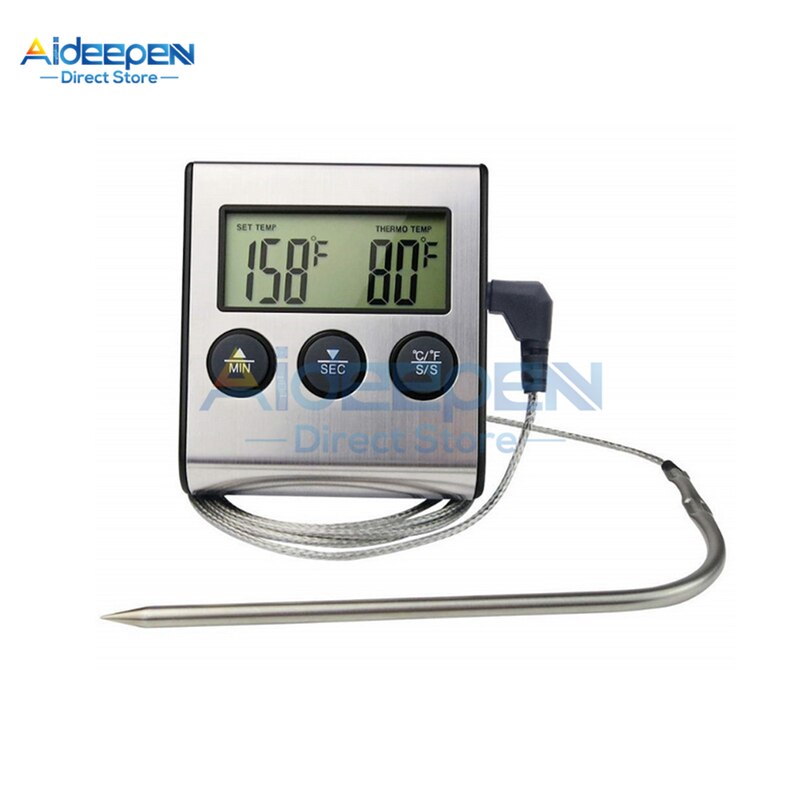 LCD Digital Oven Thermometer Kitchen Food Cooking Meat BBQ Probe Thermometer With Timer Water Milk Temperature Cooking Tools