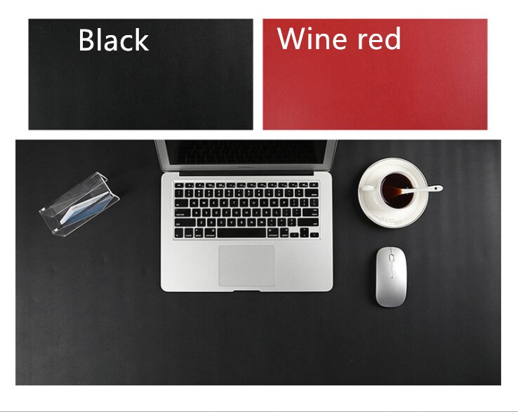 Mouse pad double-sided leather mouse pad: Black Wine red