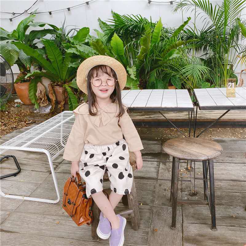 2020 vestiti di estate dei bambini nuovi prodotti ragazze Coreano estate del puntino di polka pantaloni dei bambini dei pantaloni a cinque punte zanzara pantaloni