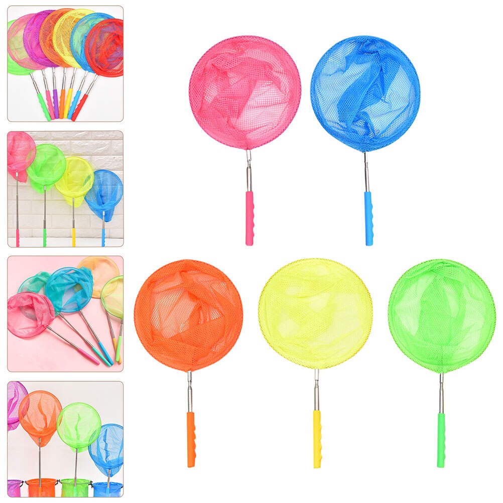5 Pcs Fishing Net Telescopic Rod Fishing Nets Outdoor Butterflies Catching Net