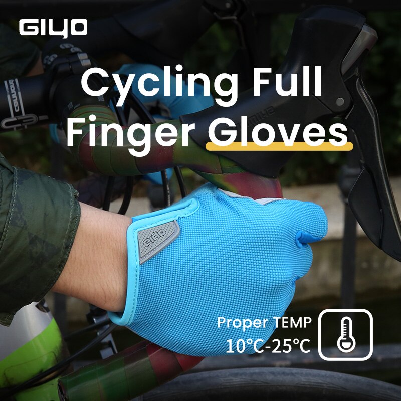 Giyo Atmungs Radfahren Voll Finger Handschuhe Tragen-beständig Touchscreen Fahrrad Lycra Stoff Handschuhe Bicicleta Rennrad Lange Handschuhe