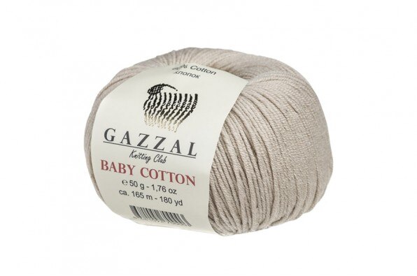 Gazzal Baby Katoen Beige Baby Garen-3446 5 Stuks 60% Katoen En 40% Acryl 50 Gram
