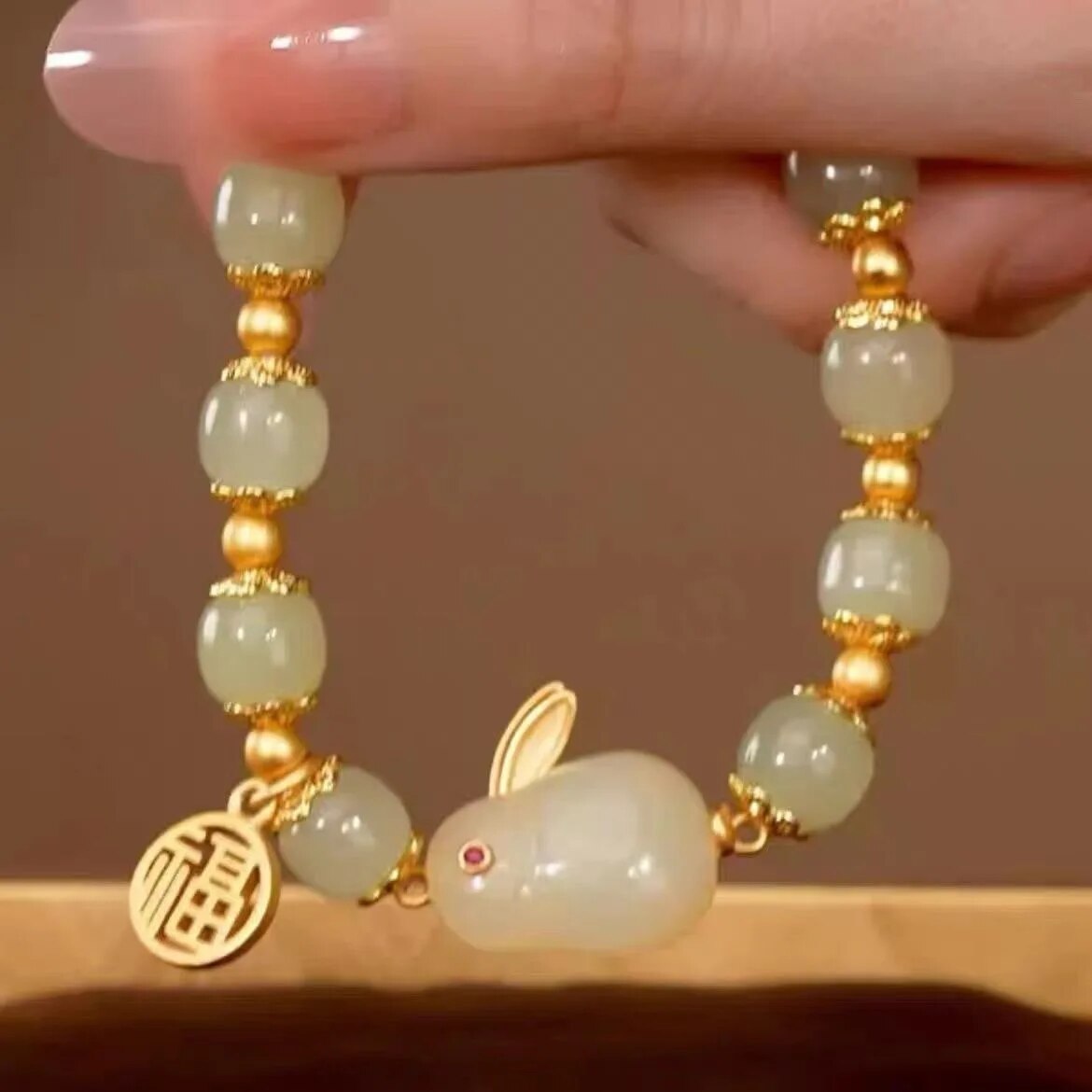 1pc Huan Schönheit Jade Kaninchen Armbinde Mädchen Reiche Kaninchen Kleine Kaninchen Nische Hohe Aussehen Ebene Armbinde