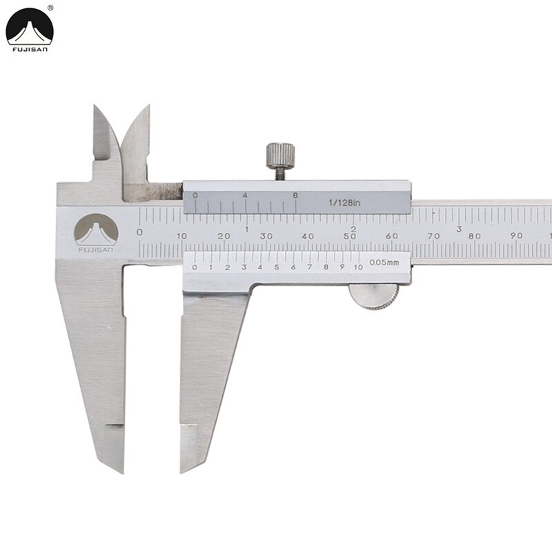 Calibrador Vernier FUJISAN de 8 "0-200mm/0,05 calibres de micrómetros de 1/12 8 pulgadas, herramientas de medición de calibre de acero inoxidable