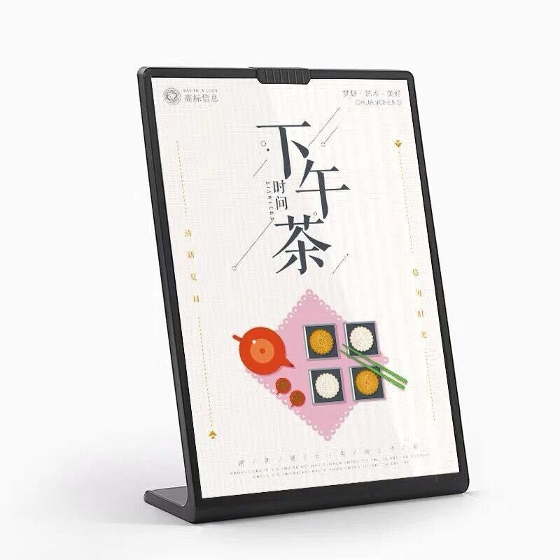 A5 L And T Shape Countertop Presentation Stands Upright Plastic Desk Acrylic Sign Holder Stand Poster Menu Paper Display Frame: L-Black