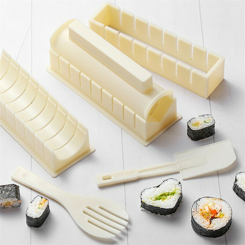 Sushi Maker Rice Mold Set DIY Japanse Rice Ball Roll Mold Heart Round Shaped Sushi Making Mould Kit Kitchen Cooking Tools