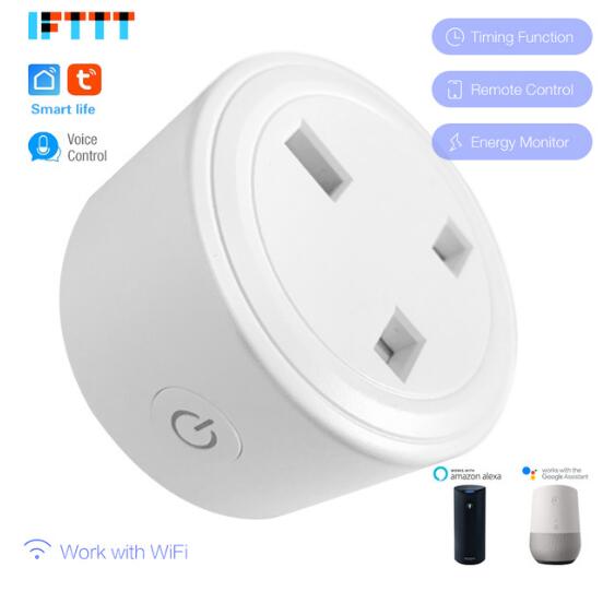 Smart Plug - WiFi Voice Control - EU/US/UK Plug Options - 2200W - Timing Socket: UK plug 16A