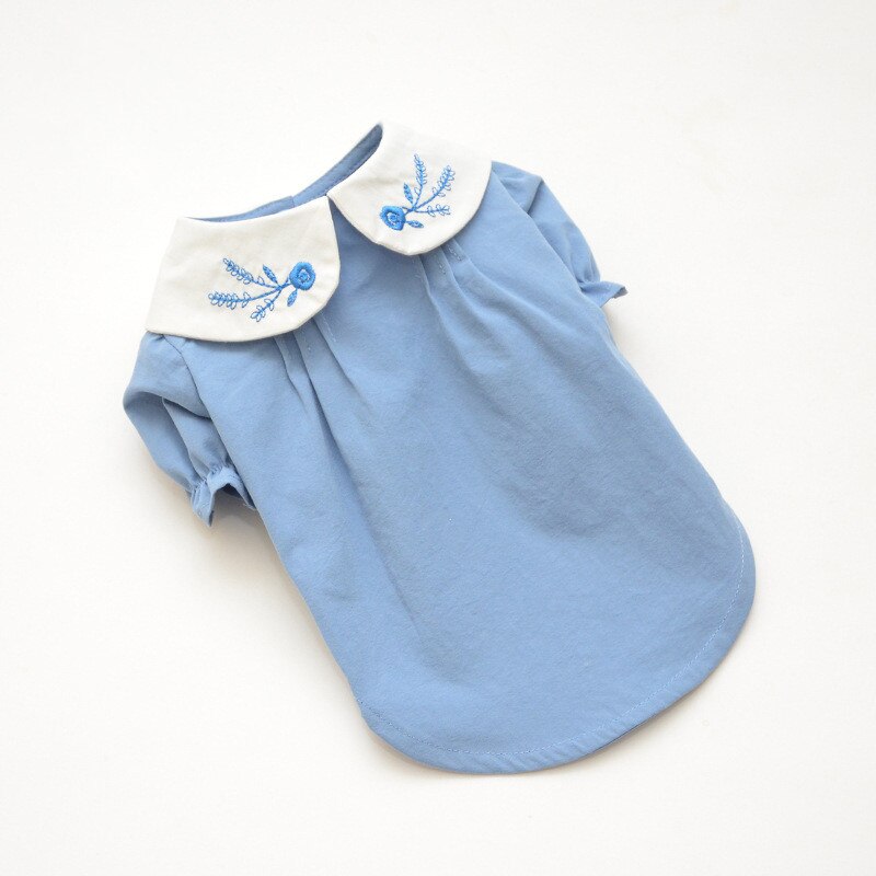 Pomeranian Hond Kleren Shirt Kat Puppy Jas Zomer Huisdier Kleding Tops Yorkie Yorkshire Shih Tzu Maltese Poedel Bichon Kostuum: Blauw / XXL