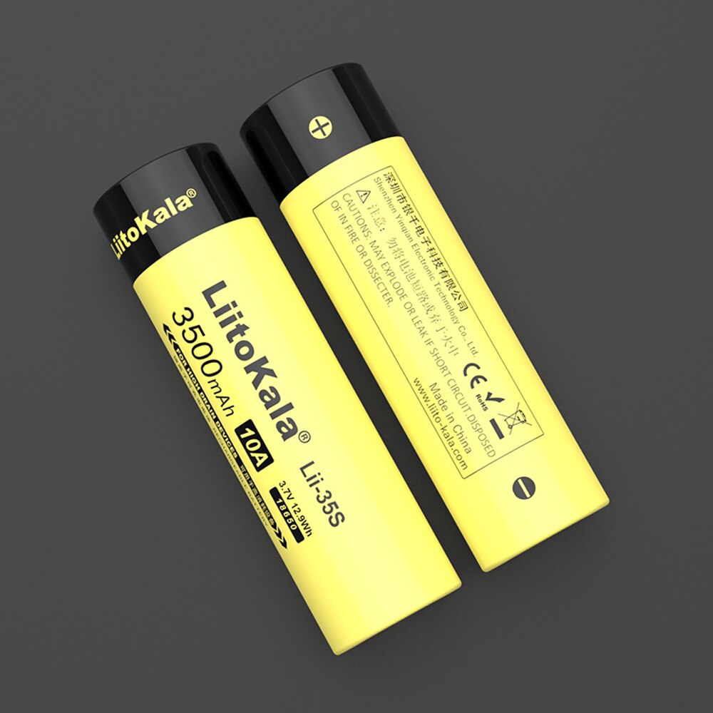 LiitoKala-batería de iones de litio para dispositivos de alto drenaje, pila de ion de litio de 1-10 piezas, Original, Lii-35S 18650, 3,7 V, 3500mAh