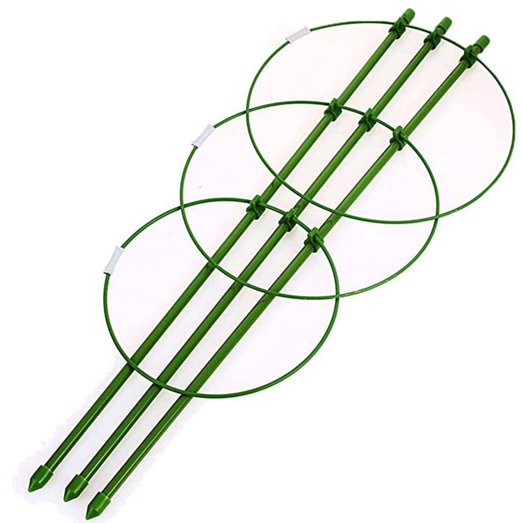 Holdbar klatreplante støtte ring bur haven espalier blomster tomat stativ med 3 ringe havearbejde tomat bur 20 juli 14