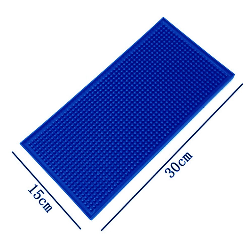 Non-slip Rubber Bar Mat Bar Runner Glass Drip Tray Beer Drink Rail Bars Service Mat WXV: blue 15cmx30cm