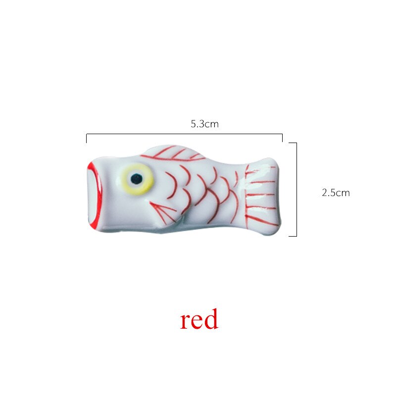 Japanese Carp Streamer Shape Ceramic Cute Chopsticks Holder Stand Rest Pillow Fork Spoon Rack Shelf Dinner Table Kitchen Utensil: C