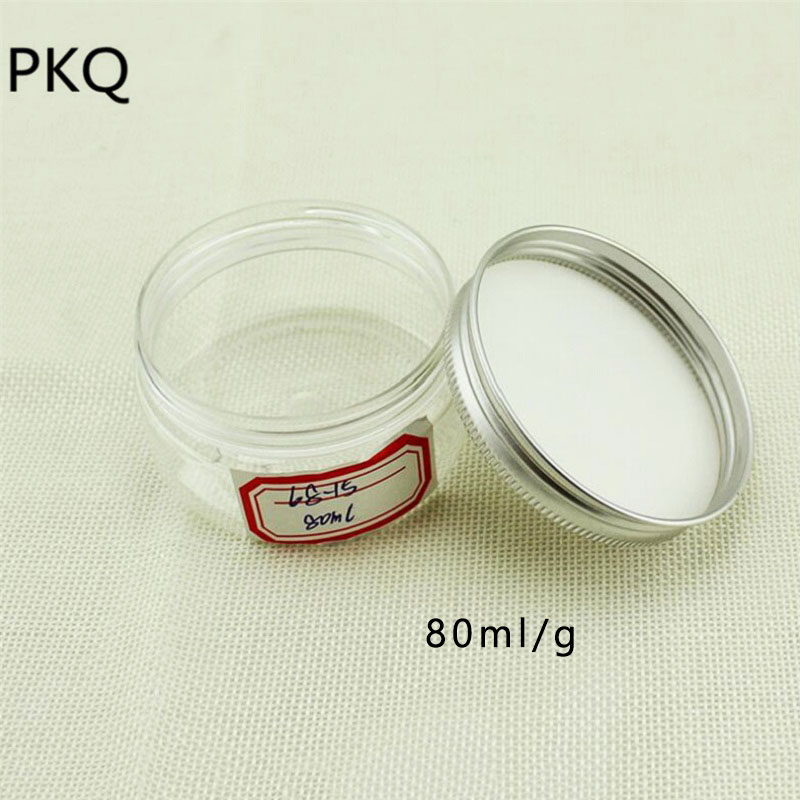 clear plastic jars with lids Clear PET Plastic Jar and Aluminum Lids Empty Cosmetic Containers Storage Bottles & Jars