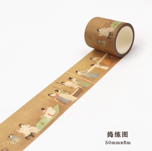 1 rulle /8 meter bredde :50mm gammelt papir tape kina maleri gør-det-selv håndnæb dekorativ tape
