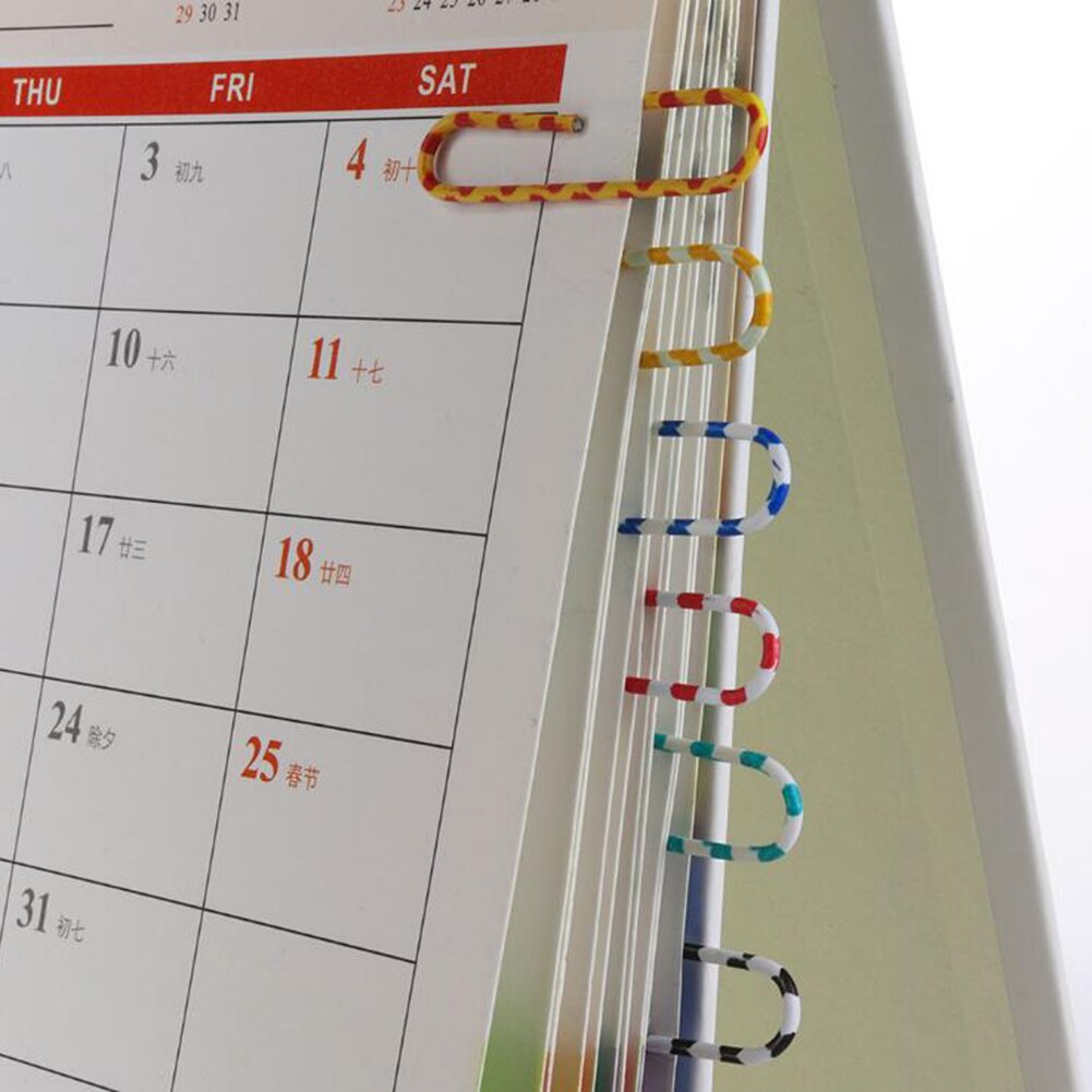 200Stck Papier Clips 28mm Metall Papier Clips Langlebig Und Rostfrei Hinweise Clips Für Büro Schule Dokument Organisation Farbe Clip