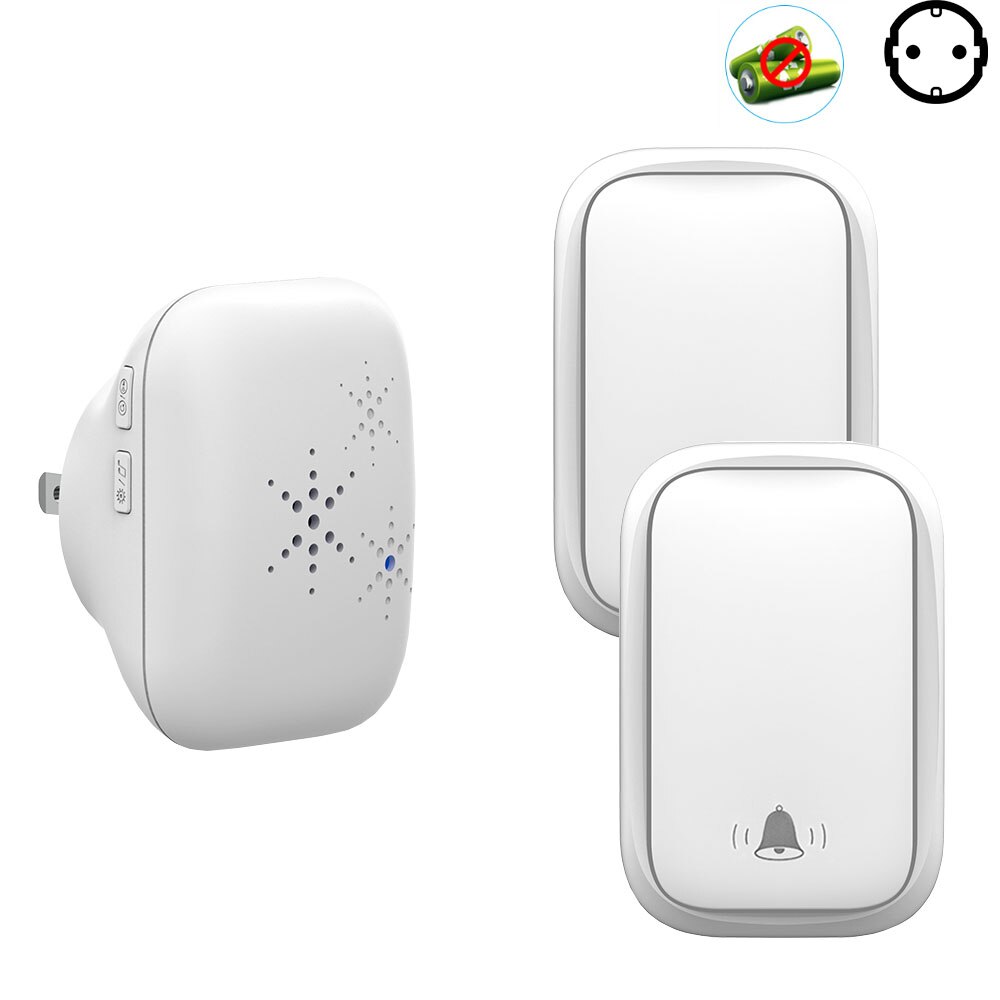 Wireless Doorbell Sets Self-Powered No Battery Required Transmitter Receiver 220V EU FR Smart Doorbell Outdoor Home Long Range: DB2 2DBS2