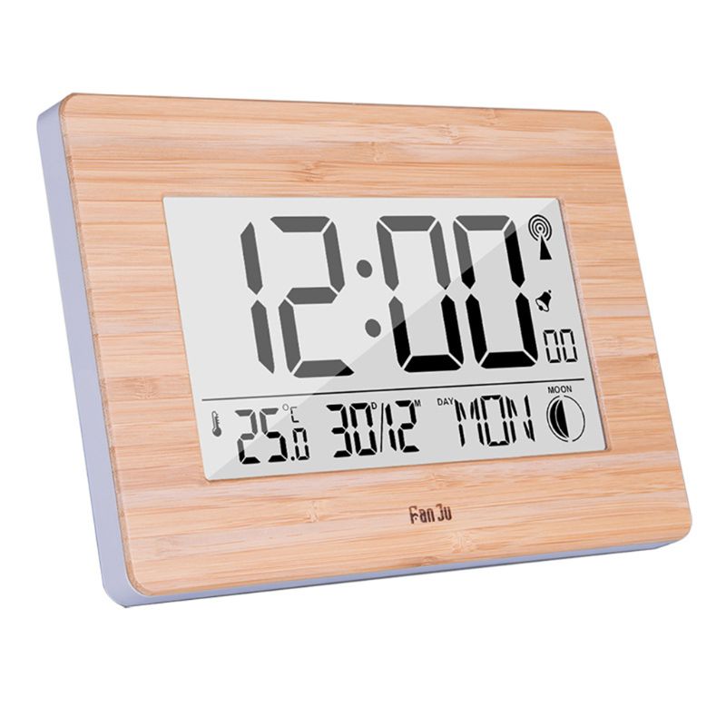 Digital Wall Alarm Clock LCD Display Large Number Time Temperature Calendar Desktop Clock Modern Home Decor