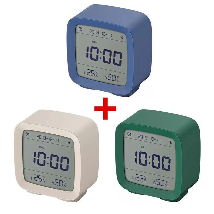 In stock Qingping Bluetooth Temperature Humidity Sensor Night Light LCD Alarm Clock Mihome App control Thermometer: 1white 1green 1blue