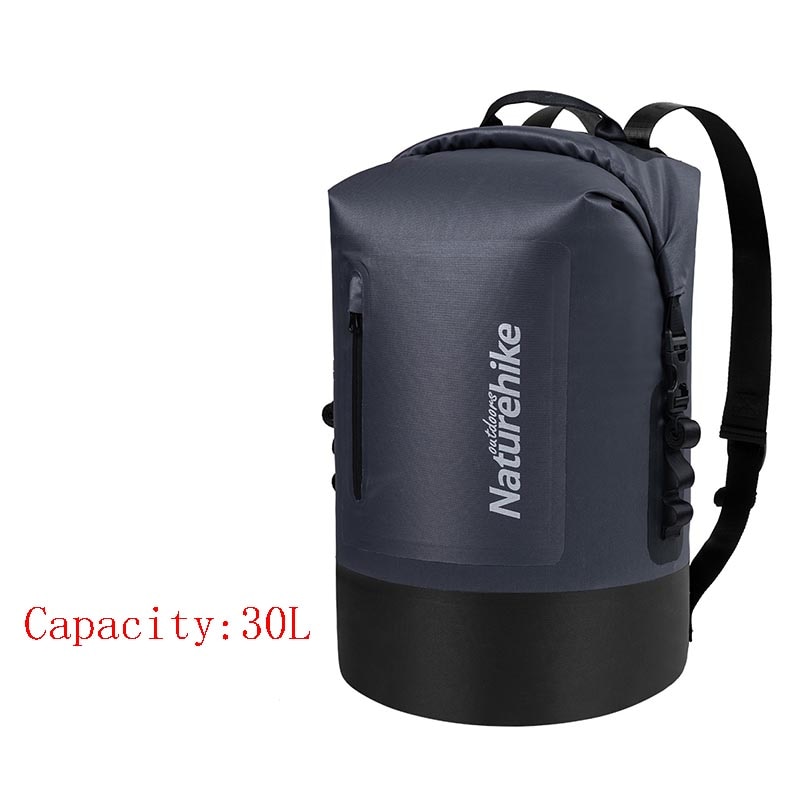 Naturehike 420d tpu vandtæt taske udendørs tør taske river trekking tasker vandtæt rygsæk  nh18 f 031- s: Grå 30l