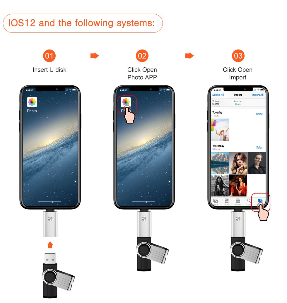 Adaptador USB OTG, convertidor de Cable de carga para iphone 11 Pro XS Max XR X 10 7 8 6 S 6 S Plus iOS 12 13, Conector de datos de carga rápida