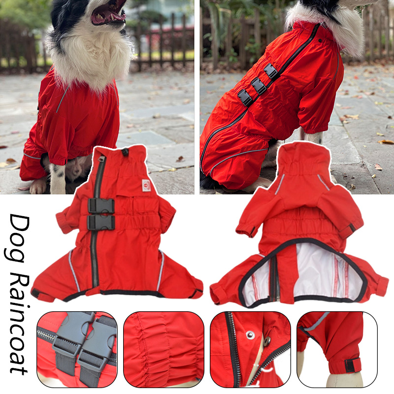 Hunde-Regenmantel, wasserdicht, für Haustiere, 4-Bein-Regenmantel, Kleidung für Bulldogge, Korgi, Regenmantel für kleine, mittelgroße und große Hunde, Gesamt für Hunde
