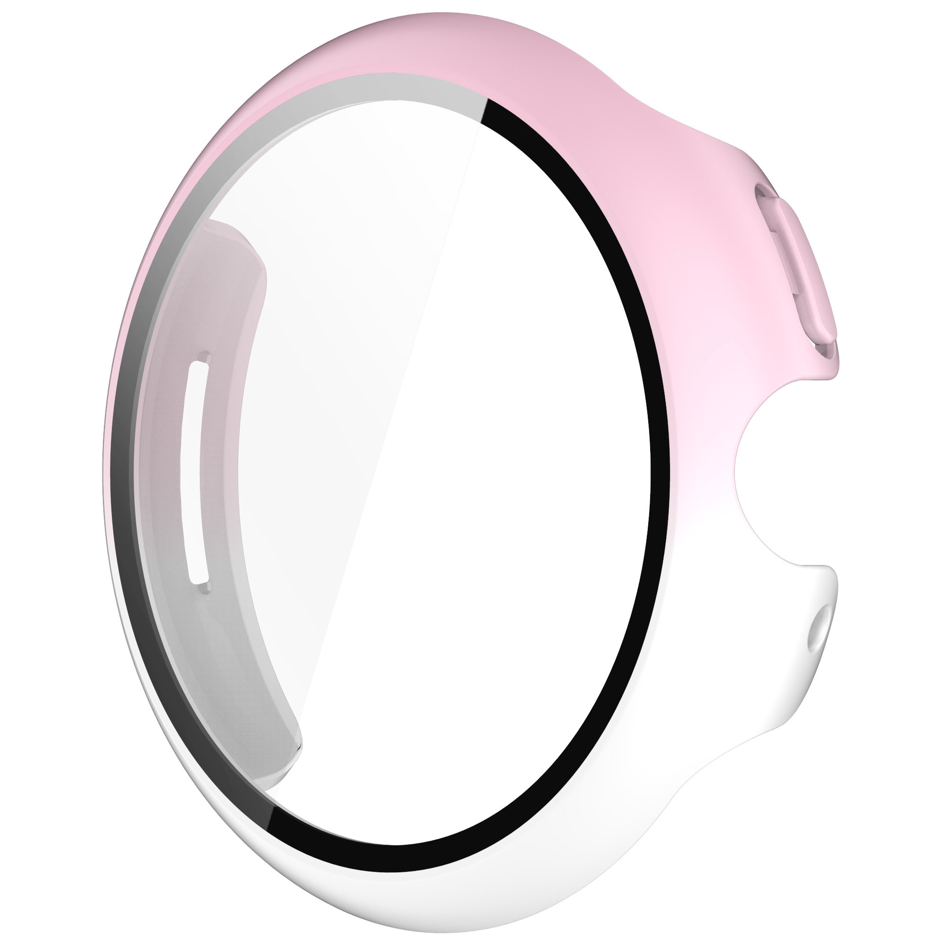 Étui + verre pour Google Pixel Watch 3, 45mm 41mm, housse de protection anti-rayures pour pare-chocs tout autour + accessoires de protection d'écran: XXL / Rose pink