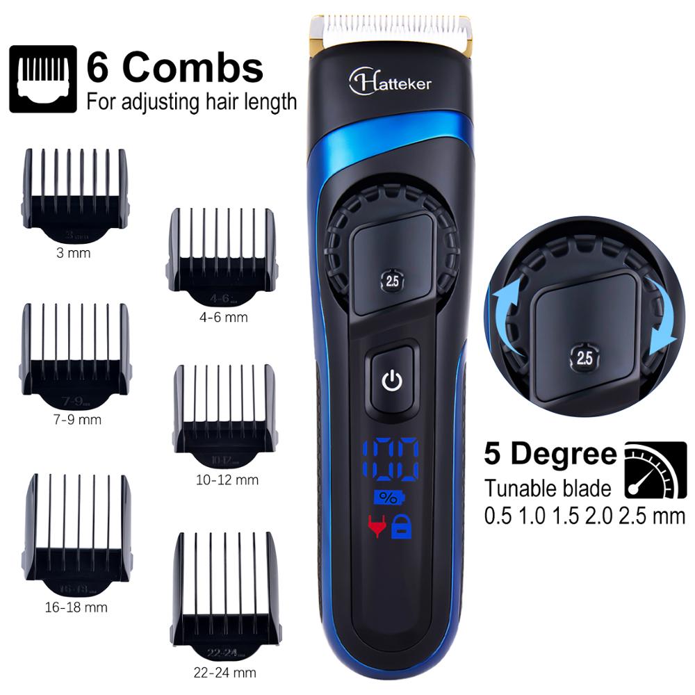 HATTEKER tondeuse électrique tondeuse cheveux professionnelle rasoir 2 en 1 tondeuse réglable épilateur homme