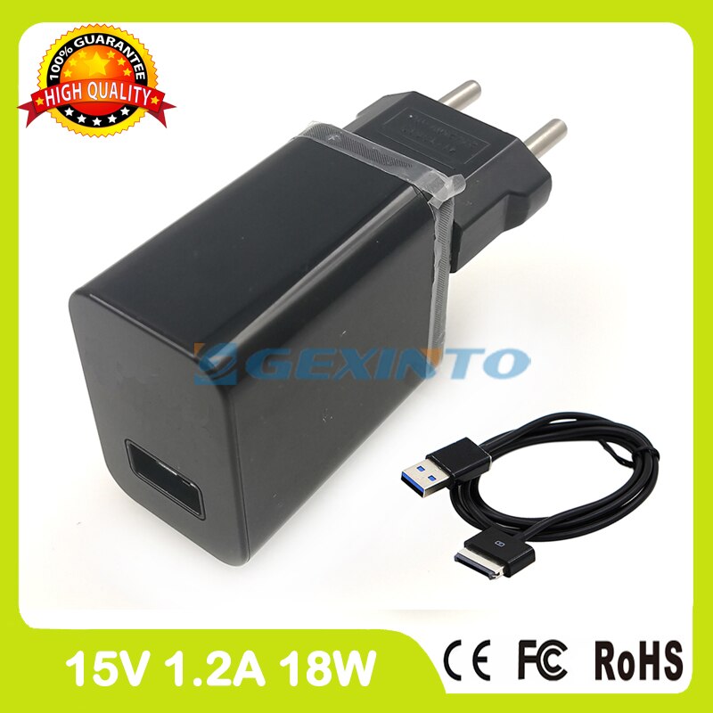 15V 1.2A Tablet pc charger For Asus Eee Pad Transformer TF101 TF101G TF300 TF301 TF201 TF300T Wall Adapter EU plug
