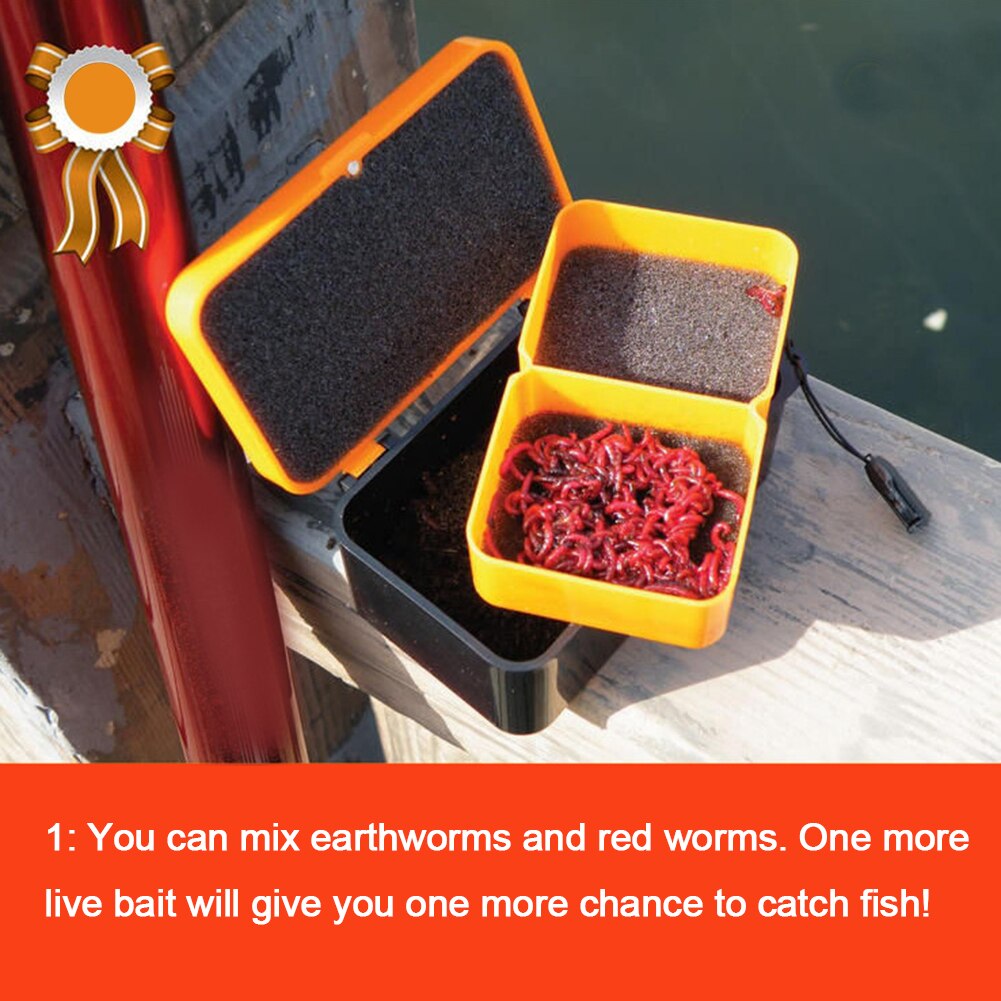 Double-Layer Breathable Plastic Fishing Live Bait Storage Box Earthworm Bloodworms Bait Container Box Fishing Accessories