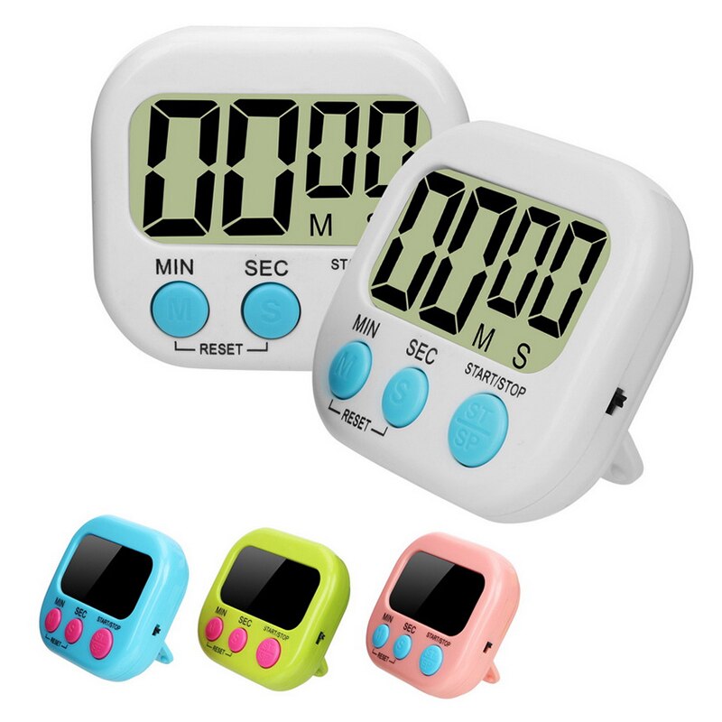 Digital Screen Kitchen Timer Large Display Digital Timer Square Cooking Count Up Countdown Alarm Clock Sleep Stopwatch Clock