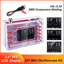 Fully Assembled Digital Oscilloscope 2.4" TFT LCD Display with Alligator Probe Test Clip Transparent Acrylic Case