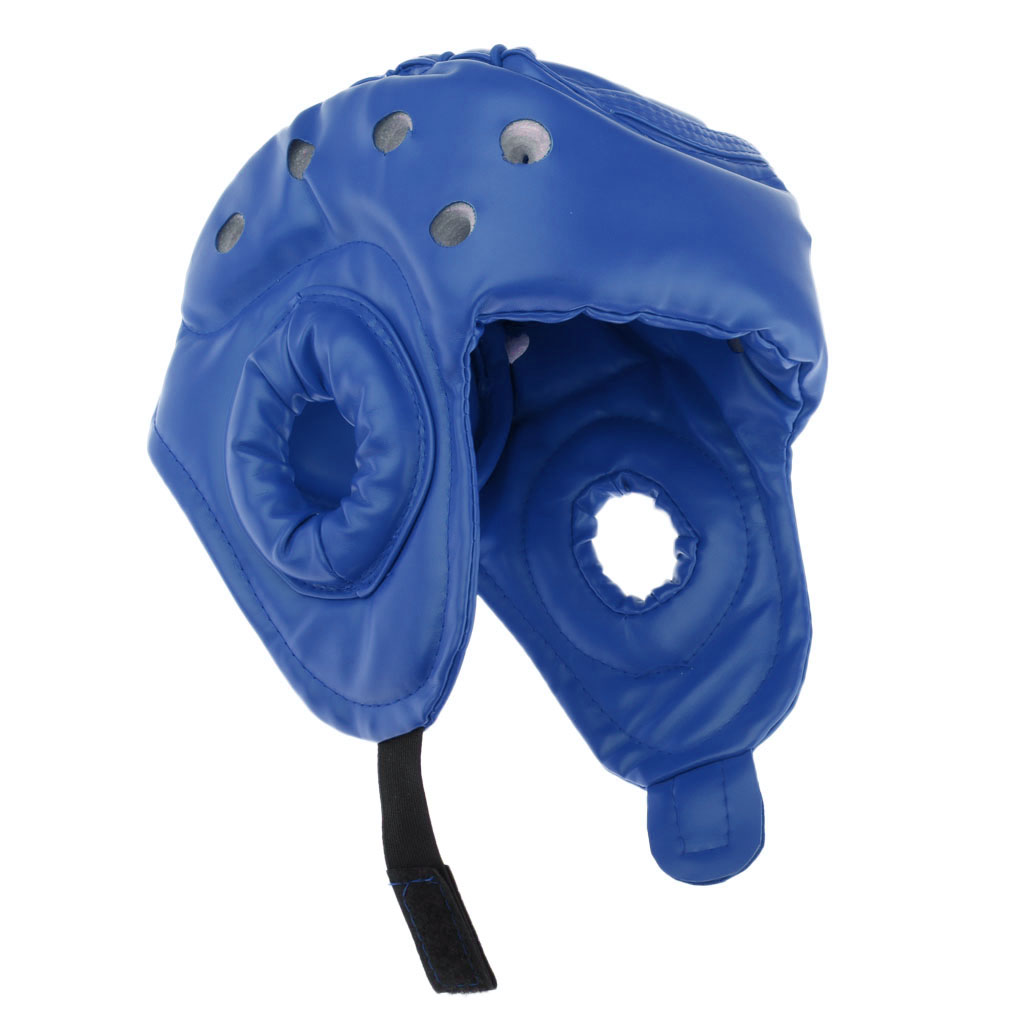 Hovedbeskyttelse pu læder boksning hovedbeklædning mma ansigt hovedbeskytter hjelm til børn unge voksne