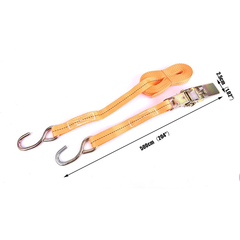 1set Heavy Duty Tie Down Cargo Strap Luggage Lashing Strong Ratchet Strap Belt Orange