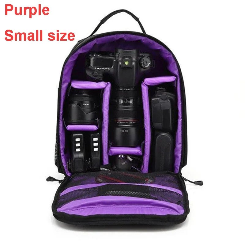 Multi-functional Camera Backpack Video Digital DSLR Bag Waterproof Outdoor Camera Photo Bag Case for Nikon/ for Canon/DSLR: Light Grey