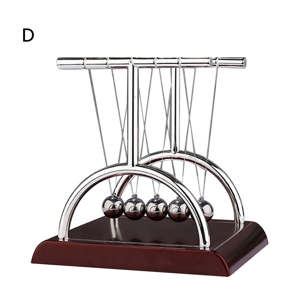 1 PC Cradle Balance Steel Balls School Teaching Supplies Physics Science Pendulum Desk Toy Home Decoration: light yellow