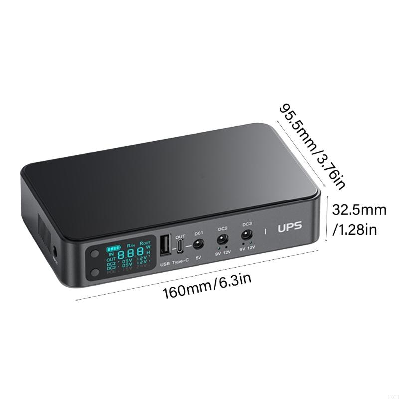 1XCB UPS Batterie -Sicherung für LED -Licht -WLAN -Kamera -Router Lautsprecher 3x5,5x2.1mm Ausgabe unterbrechungsfreier 5V 9V 12V