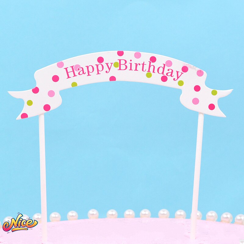 5 unids/lote Topper para tarta de feliz cumpleaños decoración signo Topper de la torta de cumpleaños insertar chica sirena cumpleaños postre Decoración