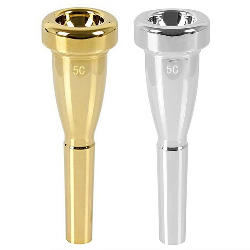 1 boquilla de trompeta 5C, boquilla de trompeta de Metal de tamaño 5C de color dorado de moscada para Yamaha o Bach Conn y King trompeta C