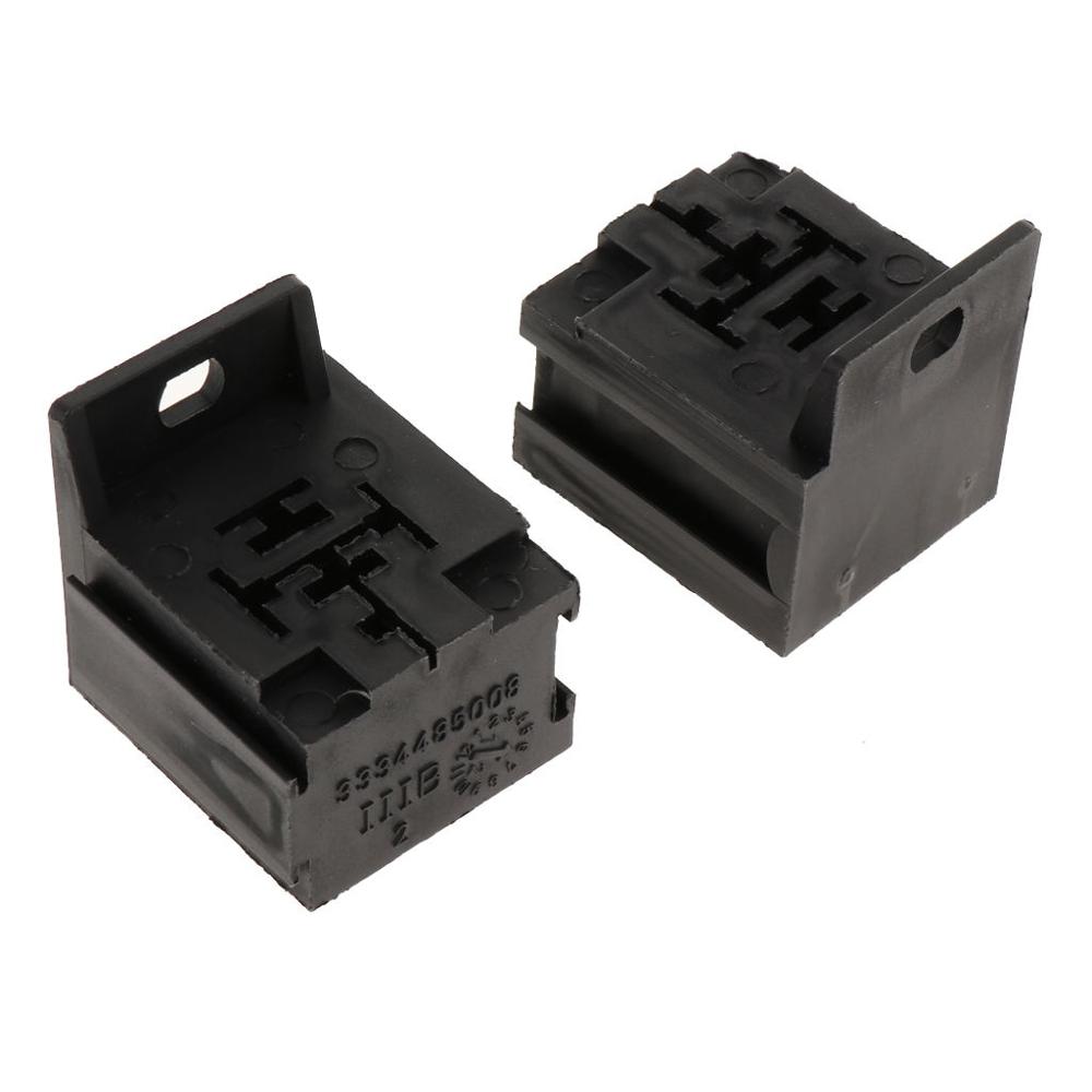 2 Pcs Car Double Relay Base Holder Auto Relay Fuse Box Assembly Block &amp; 10 Terminals For Auto Engine 5 Pin Relay Car Accessories