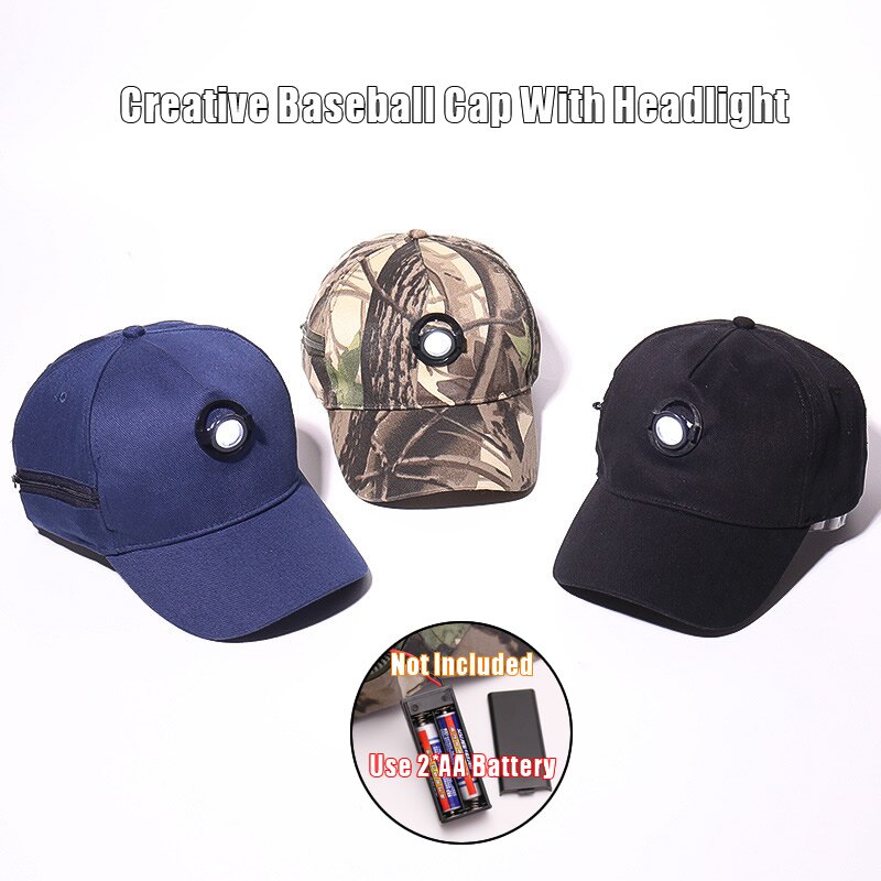 Baseball Hat With Headlight Led Light Cap For Repairing Outdoor Camp Fishing Work Safety Head Protection