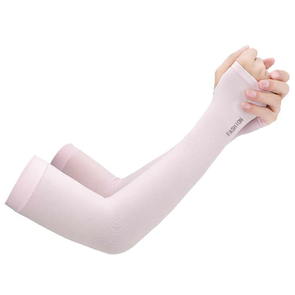 2 PCS Arm Sleeves Ice Fabric Sun UV Protection Cooling Warmer Arms Sleeve Summer Sun Cool Outdoor Solid Color Arm Sleeve Unisex