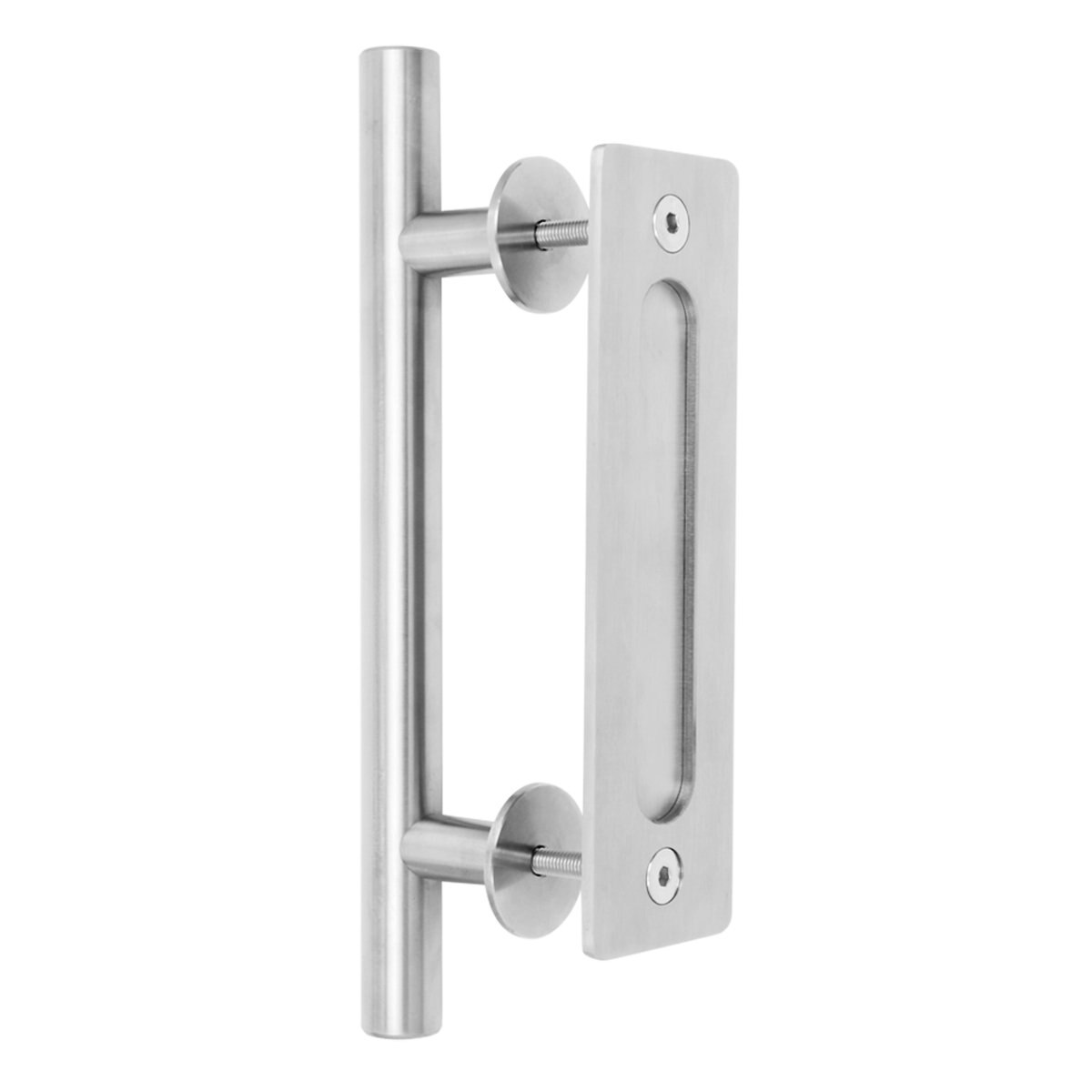 Stort skydelåger dørhåndtag 12 ”begge håndtag til udvendig dør & flush pull til indvendigt moderne stald dør hardware håndtag