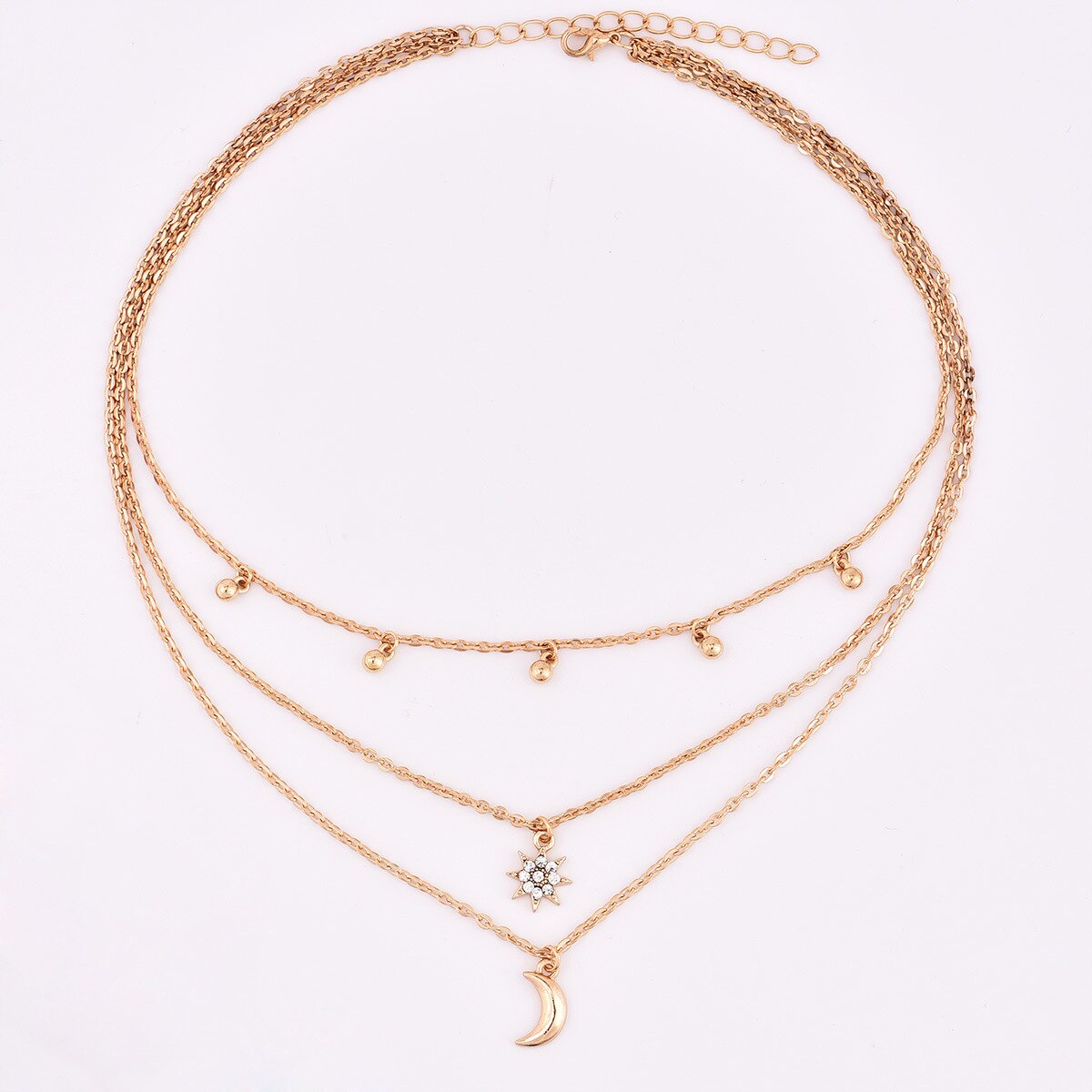 Hosewye Vrouwen Choker Kettingen Punk Gouden Kleur Ster Maan Mulatilayer Kettingen Necklacs & Hangers voor Vrouwelijke Mode-sieraden