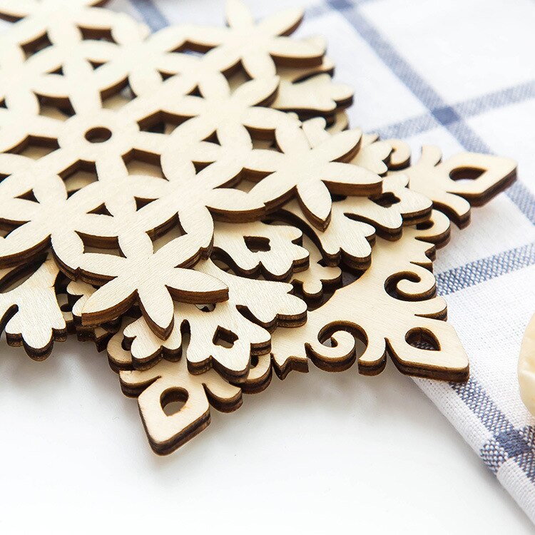 5 unids/set posavasos de madera Cocina Navidad lugar antideslizante estera de mesa decoración para el hogar taza de bebida té café copo de nieve pad