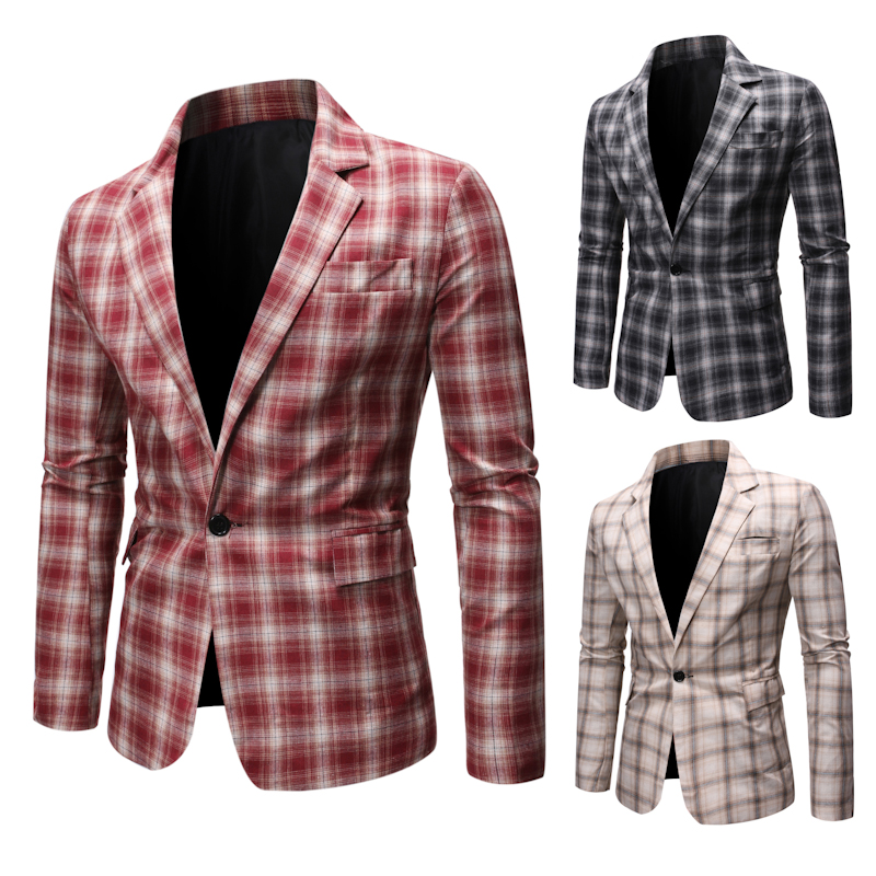 Men's Casual Suit Slim Fit One Button Suits Wedding Suit Plus Size Blazer