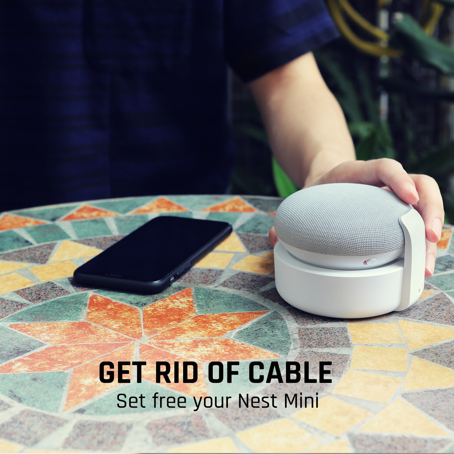 GGMM N2 Battery Base Adapt to Google Nest Mini 2nd Generation Google Portable Assistance Smart Speaker Google Nest Mini