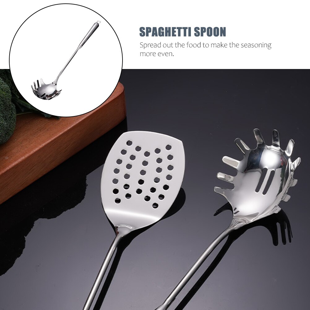 Stainless Steel Pasta Spoon Spaghetti Spoon Server Heat Resistant Pasta Spoon for Home