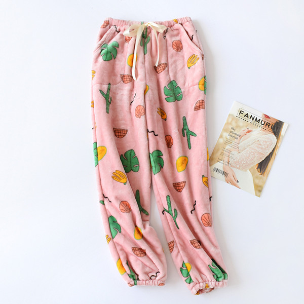 Sovbyxor hembyxor vinter tjocka pyjamas dam& #39 ;s byxor lounge wear pyjamasbyxor kvinnor nattbyxor fdfklak