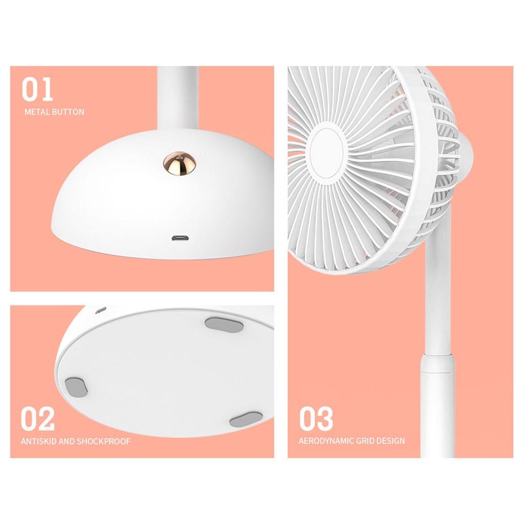 USB Low Noise Smart Home Portable Desk Mini Fan Summer Cool Table Fan 4-Speed Wind Adjustable